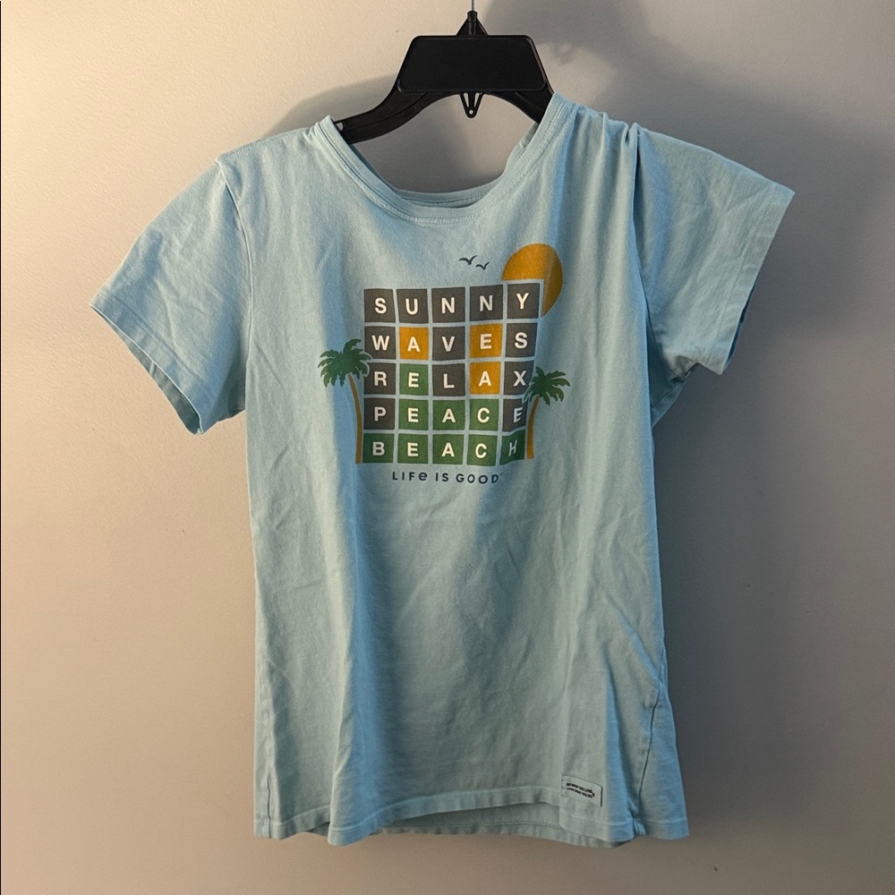 Life Is Good Sky Blue Beach Vibes Tee